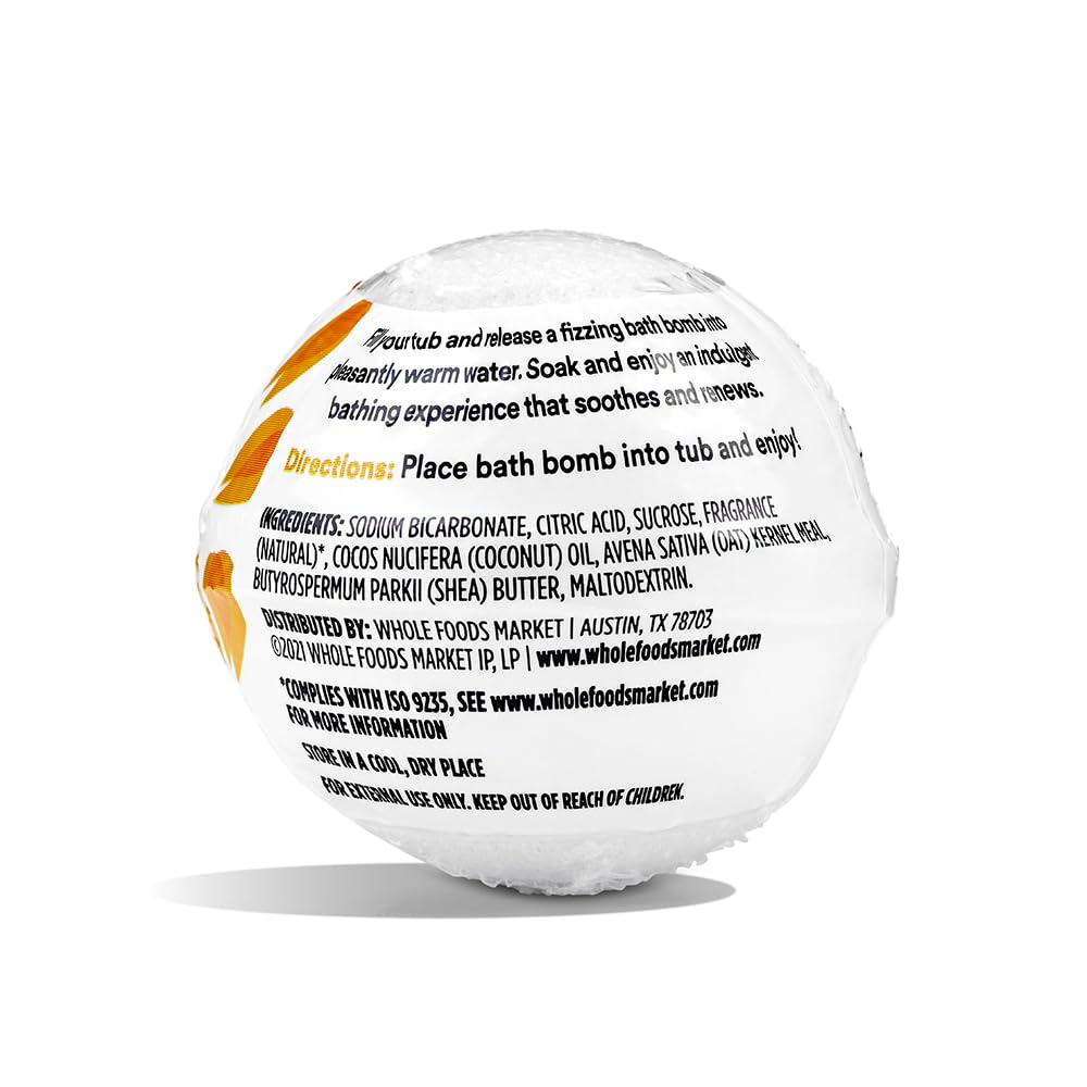 365 by Whole Foods Market, Oatmeal & Shea Butter Scented Bath Bomb, 2.8 Ounce