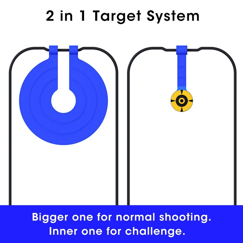 Atflbox Two in One Self-Healing Resetting Target, 8 Inch Gong High Caliber Spinner Target, Shooting Targets for Rifle, Pistol, Airgun, Handgun (Blue)