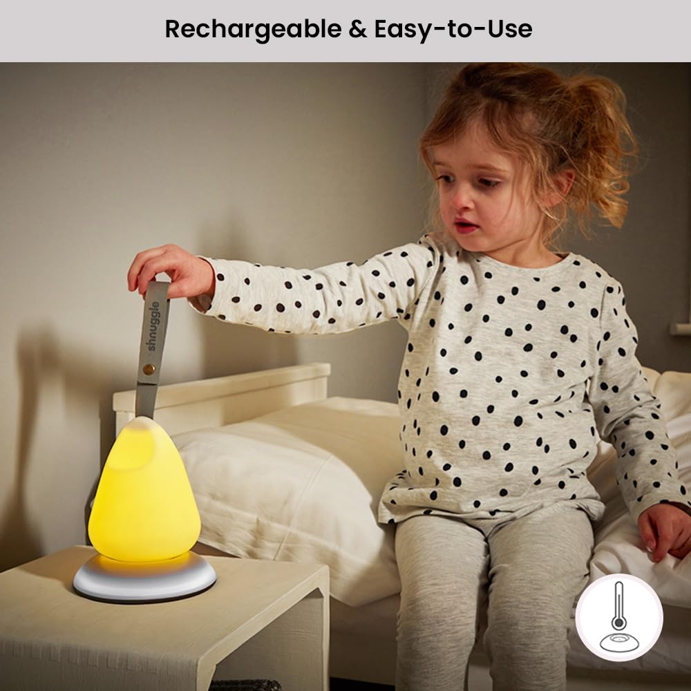 Shnuggle Moonlight Baby Night Light & Room Thermometer Dock | Rechargeable & Portable | Newborn Essentials Nightlight for Better Sleep & Comfort | Perfect Baby Gift