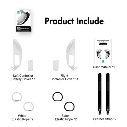 AMVR Touch Controller Grips for Oculus Quest 2 - Adjustable Leather Hand Straps with Battery Door Open Accessories, Meta Quest2 Elastic Handband Anti Throw, Relax Hands Enhance Holding