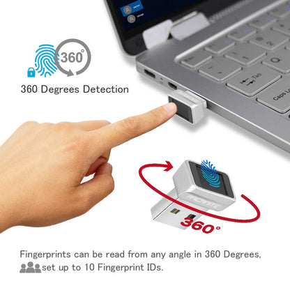 ARCANITE USB Fingerprint Reader for Windows 11/10 Hello, 0.05s 360-Degree Sensor Security Device Login, Security Lock