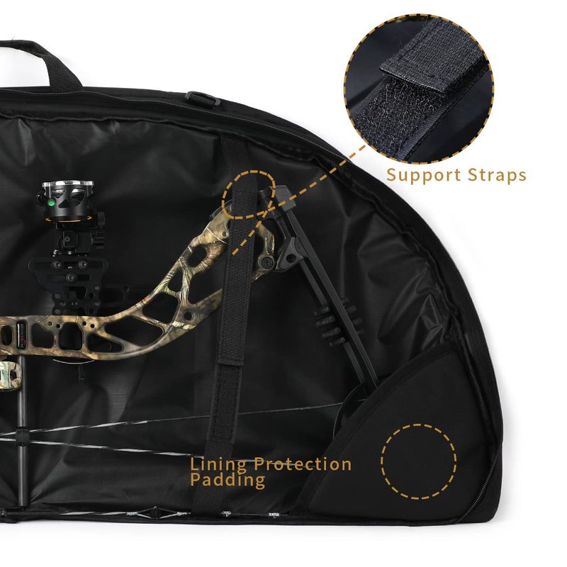 LWANO Compound Bow Case Soft Light-Weight Bow Bag with Arrow Pocket and Backpack Straps