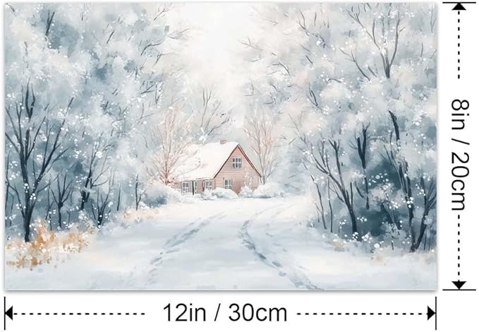 Yesad Winter Wall Art, Winter Forest Canvas Prints Country Wall Art Rustic Wall Décor for Living Room Bedroom Farmhouse Decorations Landscape Pictures Prints Nature Poster (Unframed,12”x8”, Winter)