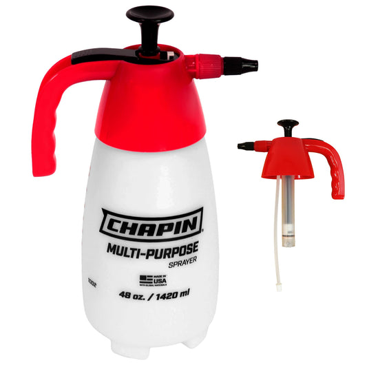 Chapin 1002 48-Oz Made in USA Heavy-Duty Multi-Purpose Sprayer, for Spraying Plants, Flowers, Weeds and Cleaning, Red/White