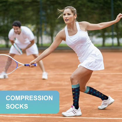 Pnosnesy Compression Socks, (2/4/6/7 Pairs) for Men & Women 15-20 mmHg is Best for Athletics, Running, Flight Travel, Support