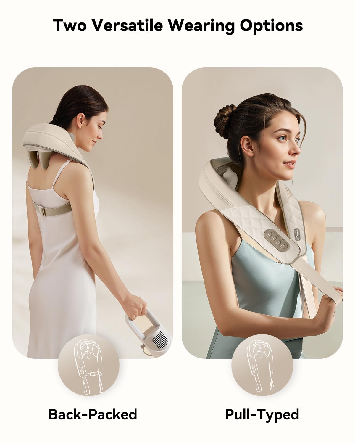 Snailax Neck Massager for Pain Relief Deep Tissue, Neck Massage with Heat, Cordless Massager for Back and Shoulder Pain, Deep Kneading Back Massager, Gift for Mom Dad