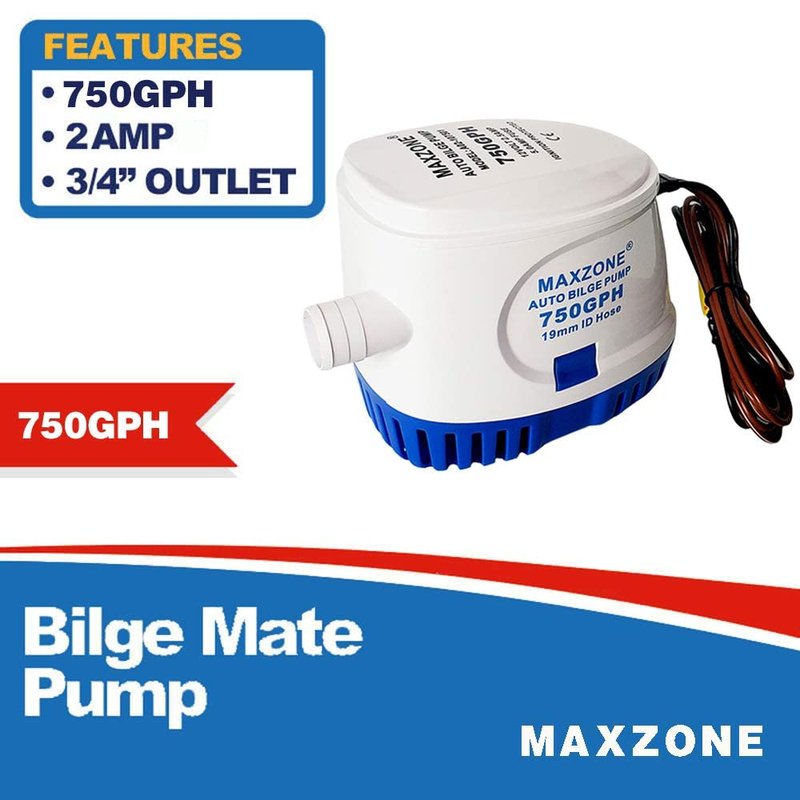 Automatic Submersible Boat Bilge Water Pump 12v 750gph Auto with Float Switch (750 GPH)