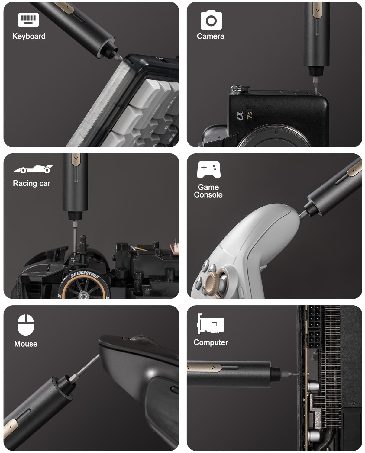 Fanttik E2 Ultra 3.7V Mini Electric Screwdriver, Electric Screwdriver Cordless, Max 0.6N.m, 50 Magnetic Bits, 5/32'' Hex, Magnetic Storage, Repair Tool for Electronics Phone Camera Laptop Appliances