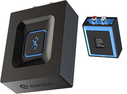 esinkin Bluetooth Receiver for Music Streaming Sound System, Bluetooth Audio Adapter for PC/Mac/Smartphone/Tablet/AV Receiver, with on/off Switch
