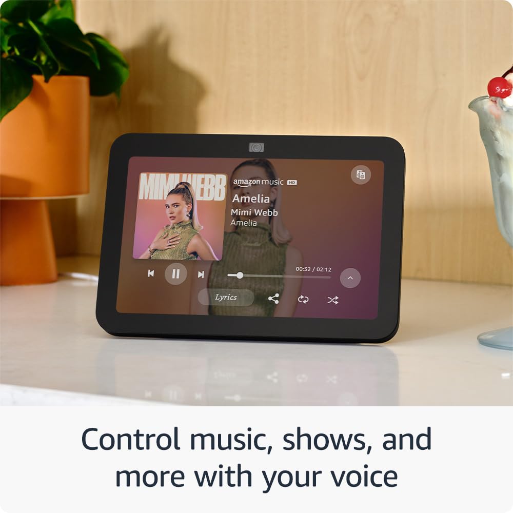 Amazon Echo Show 8 (newest model), With Spatial Audio, Smart Home Hub, and Alexa, Glacier White