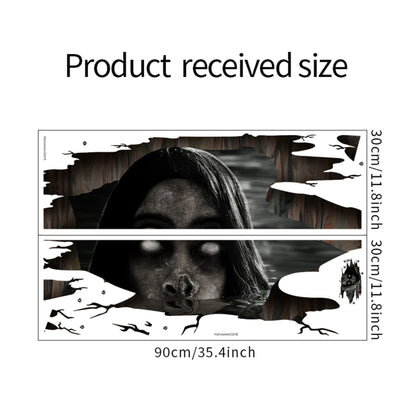 3D Wall Stickers, Removable Wall Decals - Scary Halloween Decor for Bedroom & Windows - 17