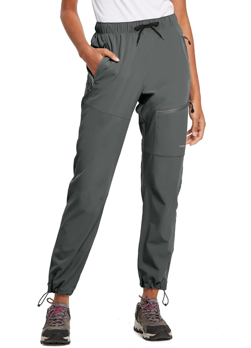 baleaf Women's Hiking Pants Quick Dry Water Resistant Lightweight Joggers Pant for All Seasons Elastic Waist Steel Gray Size XL
