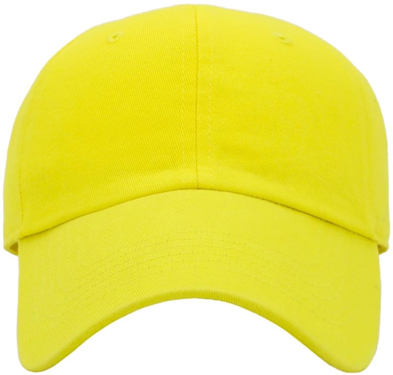 KBETHOS KB-Low Classic Cotton Dad Hat Adjustable Unconstructed Plain Cap - Yellow, One Size