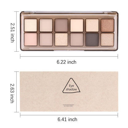 AMY'S DIARY 12-Color Nude Eyeshadow Palette for Versatile Day-to-Night Looks – Blendable, Long-Lasting, and Highly Pigmented. Elevate Your Eye Makeup – Unleash Your Unique Style (20)