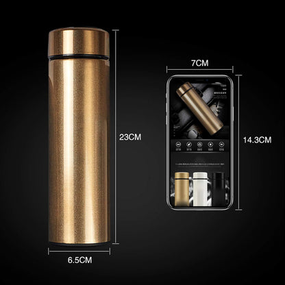 Locckmy Water Bottle with LED Temperature Display,Double Walled Vacuum Insulated Water Bottle,Stainless Steel Sports AutomotiveTravel Mug,BPA-free Leak Proof Keep Cold and Keep Warm 12H