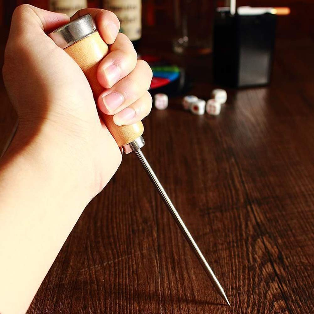 Fireboomoon 3 Pack Stainless Steel Ice Pick with Safety Wooden Handle for Home Kitchen Restaurant Bar(8.5 Inches)