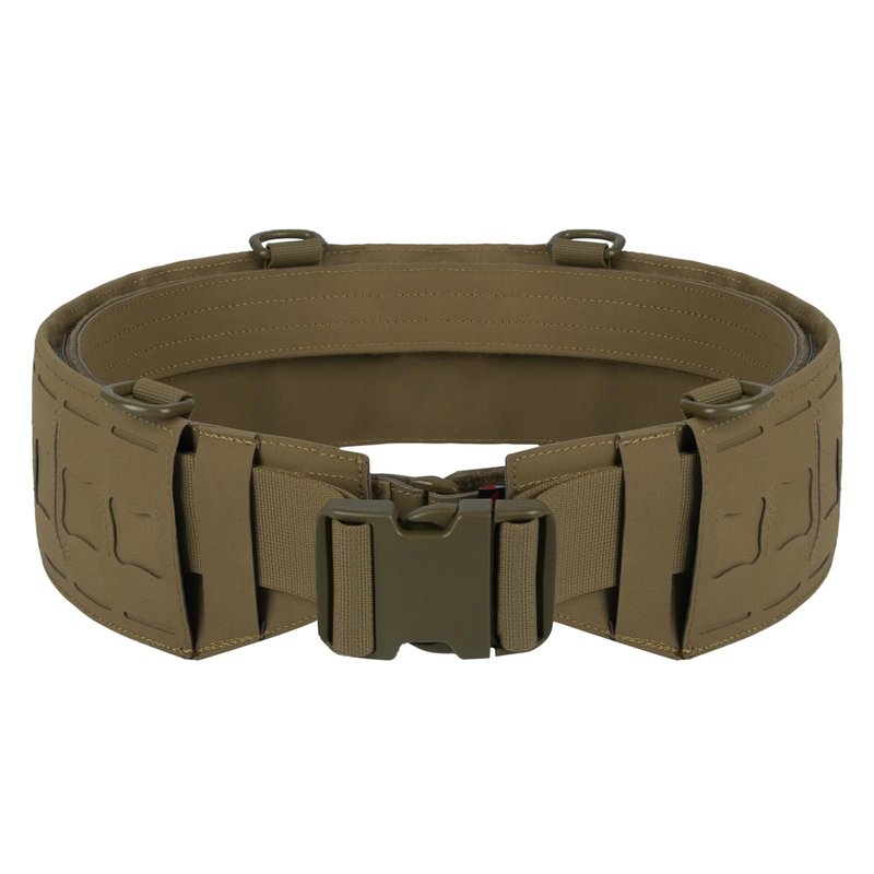 YAKEDA Tactical Battle Belt-3 in 1 Rigger Heavy Duty Combat Belt with 4 D-Rings for Work, Hunting & Outdoor,Training (Tan, L(40"-44"))