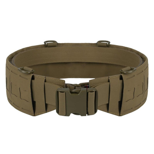 YAKEDA Tactical Battle Belt-3 in 1 Rigger Heavy Duty Combat Belt with 4 D-Rings for Work, Hunting & Outdoor,Training (Tan, L(40"-44"))