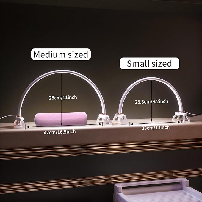 Half Moon Nail Desk Lamp,USB Powered Tri-Color Temperature Brightness Adjustable Arch Light for Moon Light Nail Tech/Handicraft Lighting (Medium Size White)