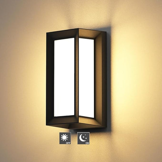 Sytmhoe Dusk to Dawn Outdoor Wall Light, 3000k Black Exterior Wall Fixtures,Modern Exterior Wall Sconce LED,Ouside Light for House Garage Walkway Backyard Garden