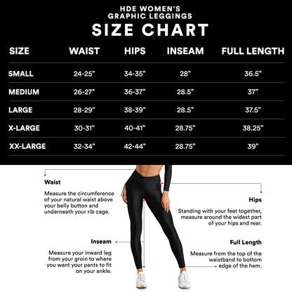 HDE Trendy Design Workout Leggings - Fun Fashion Graphic Printed Cute Patterns Spiderweb - M