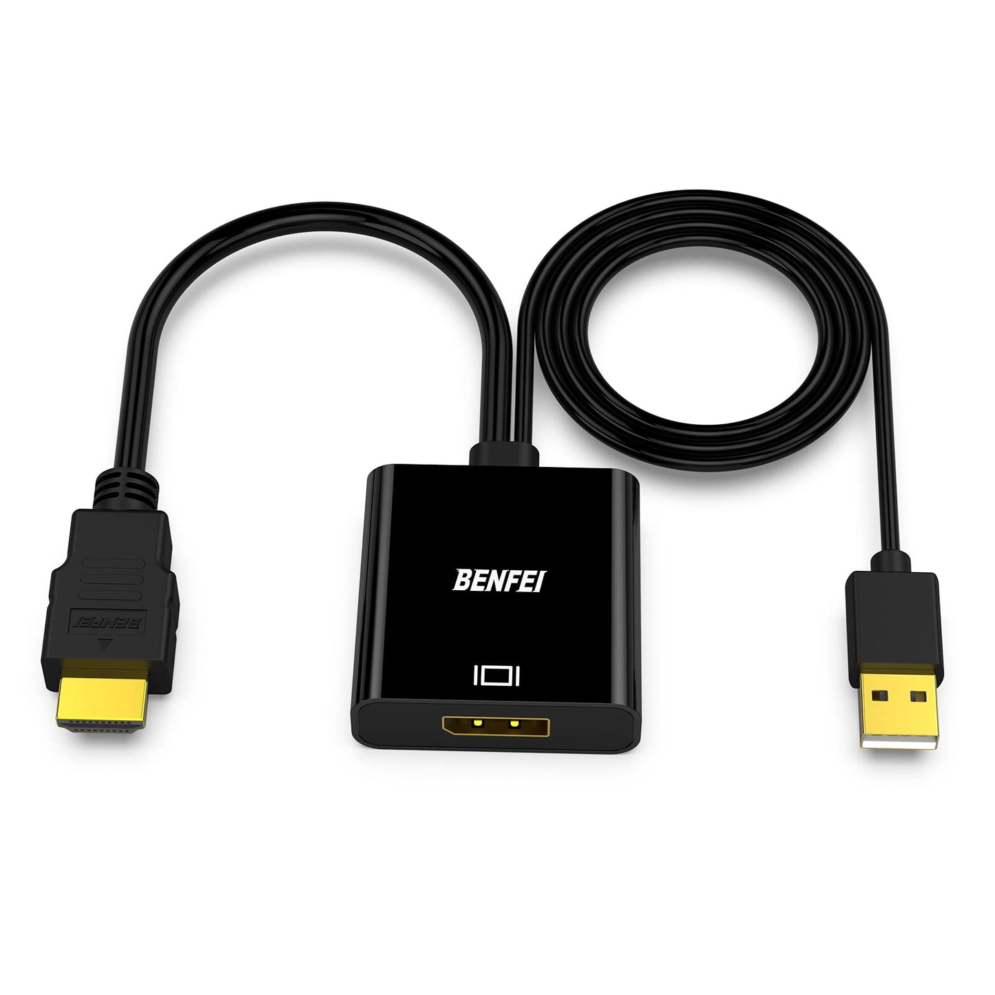 BENFEI HDMI to DisplayPort Adapter, HDMI Source Device Laptop/PC/Game host to DisplayPort Monitor/TV Adapter 4K 60Hz Compatible with Laptop, XBox 360 One, PS4 PS3 and more