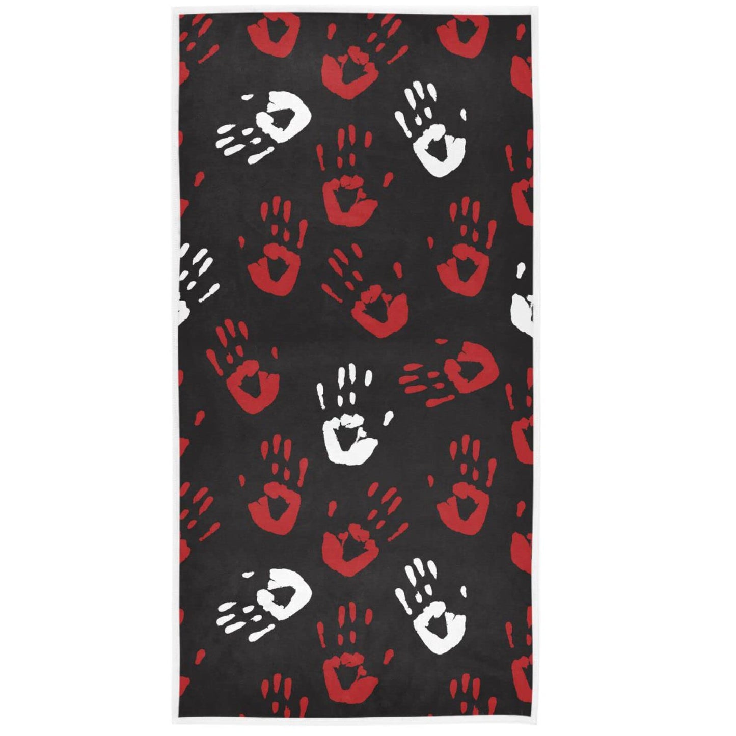 Pfrewn Halloween Red Bloody Hands Towels Hand Bathroom Towels 16x30 in Black Scary Bloody Zombie Hand Soft Absorbent Small Bath Towel Kitchen Dish Guest Towel Fall Autumn Halloween Day Decor Gifts