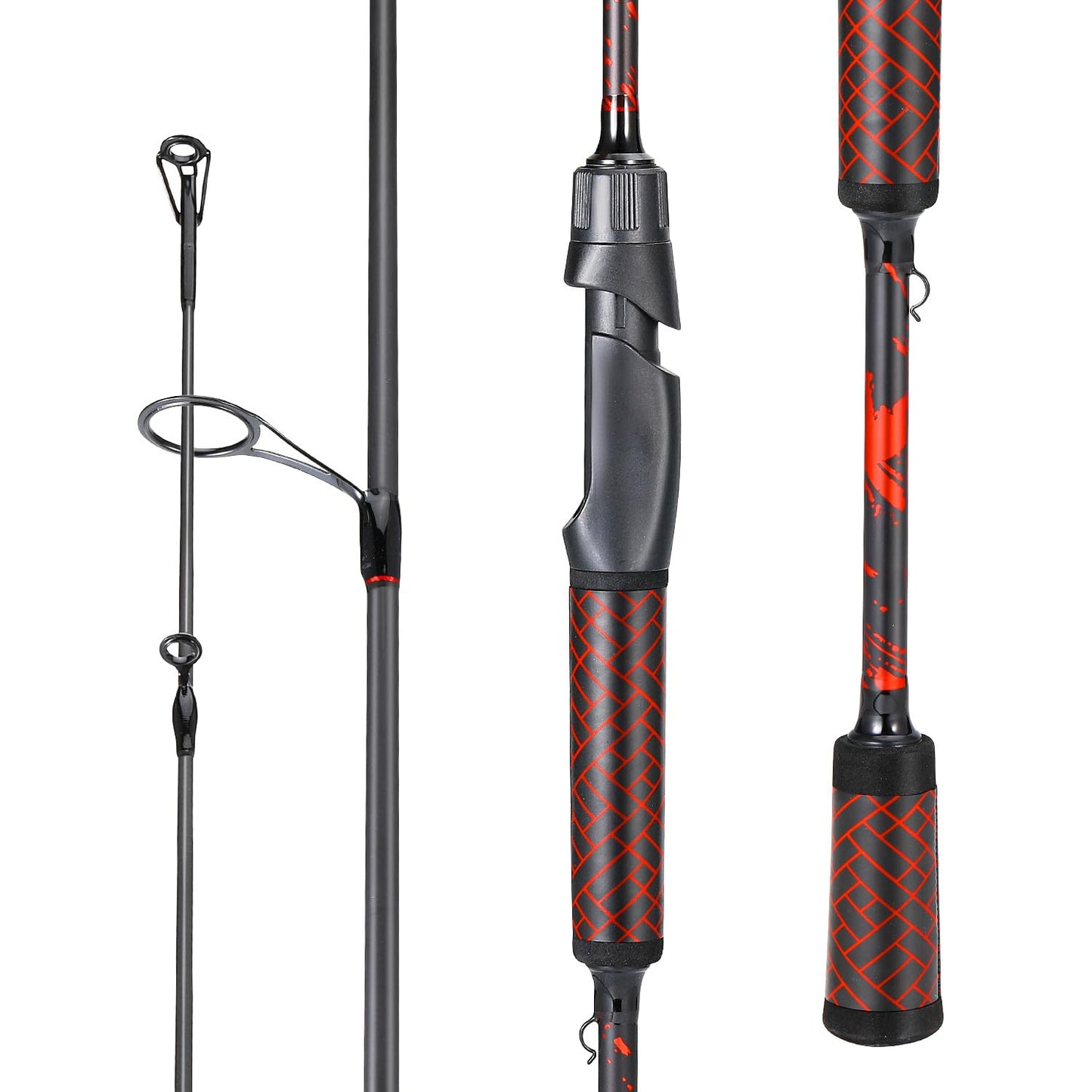 Sougayilang 6.9FT Carbon Inshore Spinning Rod, Durable and Balanced Fishing Rod, Solid Graphite Tip for Increased Sensitivity