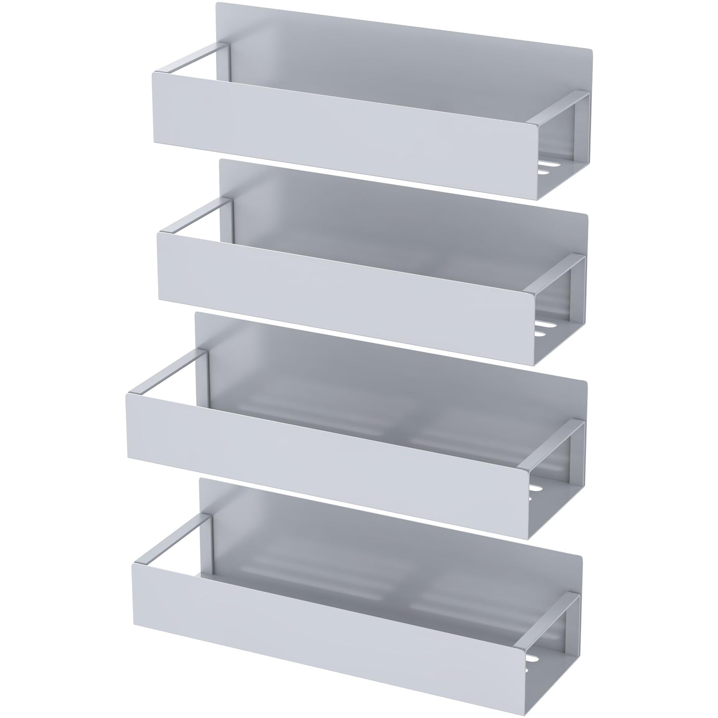Metal 4 Pack Magnetic Spice Storage Rack Organizer for Refrigerator and Oven, Black Fridge Organizers and Storage