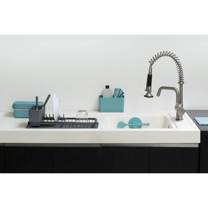 Brabantia Dish Drying Rack with Draining Tray, Large, Dark Grey