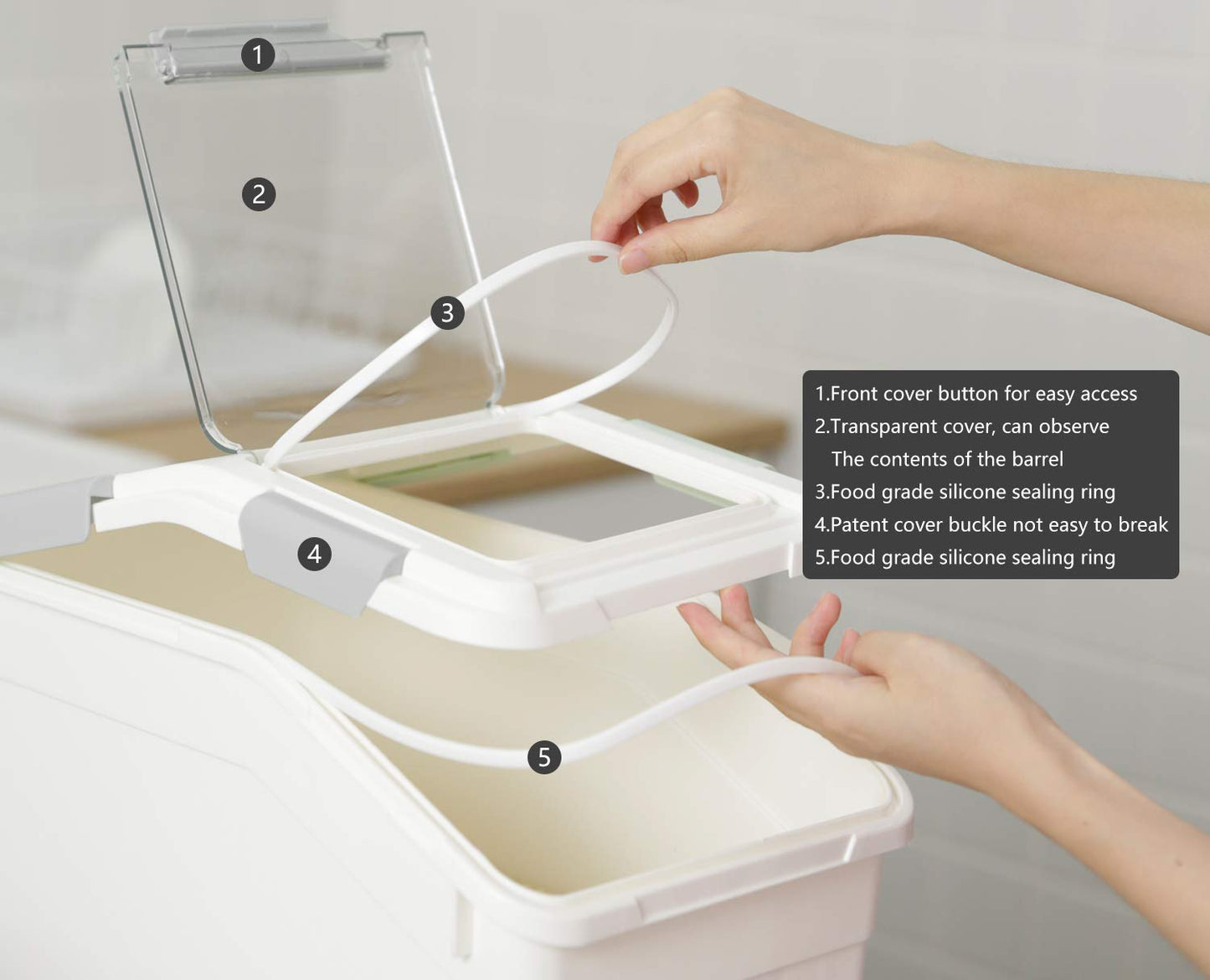 CITY BABY 2 Pack Airtight Flour Storage Container With Scoop,Dry Food, Sugar, Baking Supplies,Rice Container Set -BPA Free- Pet Food Storage Container,Dog Cat Birds Food Bin(20 lb)