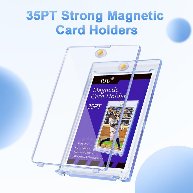 Magnetic Card Holder - 30ct One Touch Trading Card Protectors | U-V Protection Hard Plastic Display Case for Sports Cards