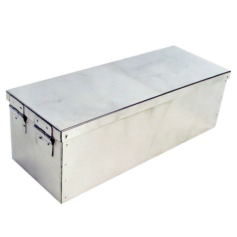 Lock Box with Folding Handle - Durable Metal Storage Chest with Stackable Design to Secure Valuables, Cash, Jewelry, and Weapons by Stalwart (Silver)
