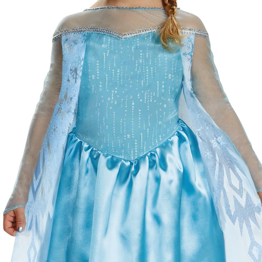 Elsa Toddler Classic Costume, Official Disney Frozen Halloween Costume, Size Medium (3T-4T)