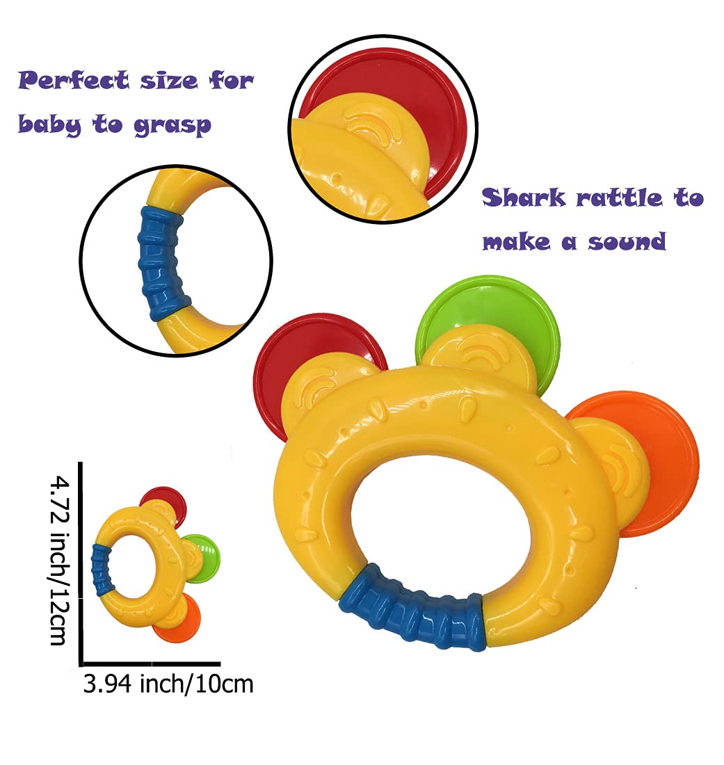 Baby Toys 0-6 Months Baby's Rattles Teether Toys First Baby Rattles Teether Toys Gift Set for Baby Boy Girl 3 6 9 12 Months 11 PCS (Blue for Boys)