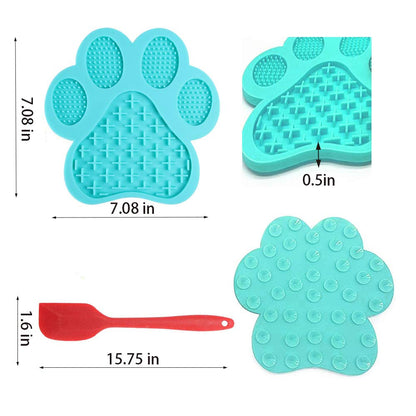 Dog Licking Mat for Anxiety Peanut Butter Slow Feeder Bowls Licking Pad with Strong Suction to Wall for Pet Bathing,Grooming,and Dog Training (Light Blue)