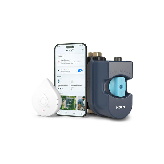 Flo by Moen 1-1/4-Inch Smart Water Shutoff with Smart Water Detector, 1-Pack