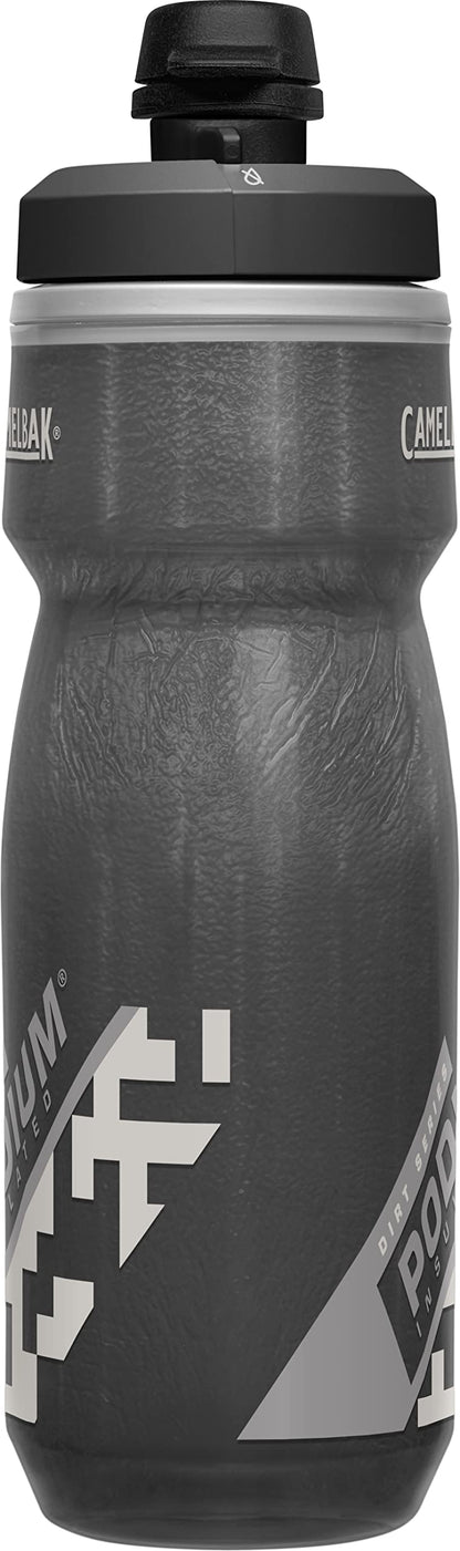 CamelBak Podium Dirt Series Chill Insulated Mountain Bike Squeeze Water Bottle Black, 21oz