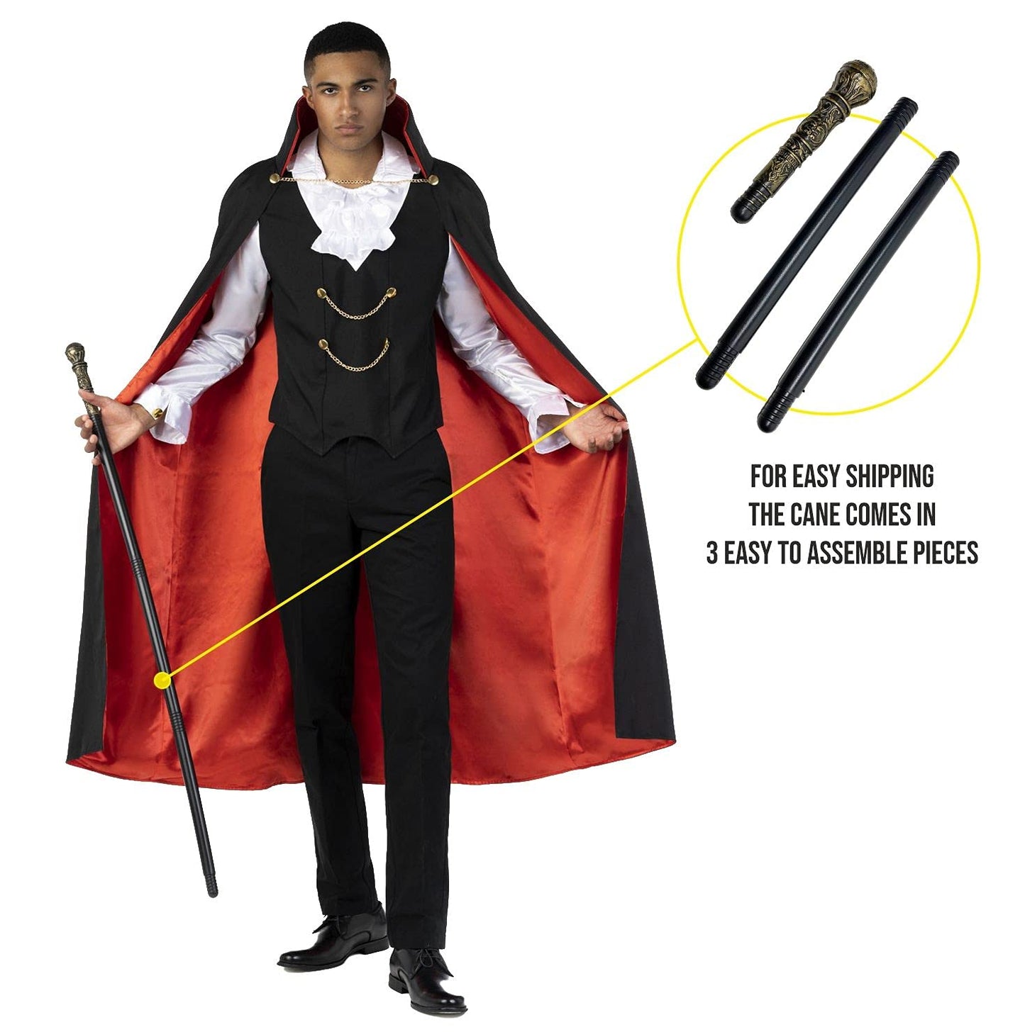 Morph Vampire Costume Men, Male Vampire Costume, Adult Dracula Costumes for Halloween, Halloween Costumes For Men, X-Large