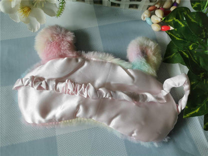 Cute Animal Sleeping Mask Soft Plush Blindfold Cute Rabbit Panda Koala Eye Cover Eyeshade for Kids Teens Girls Women (Flamingo)