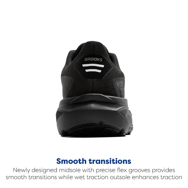 Brooks Men’s Ghost 17 GTX Waterproof Supportive Running & Walking Shoe - Black/Black/Ebony - 7 Medium