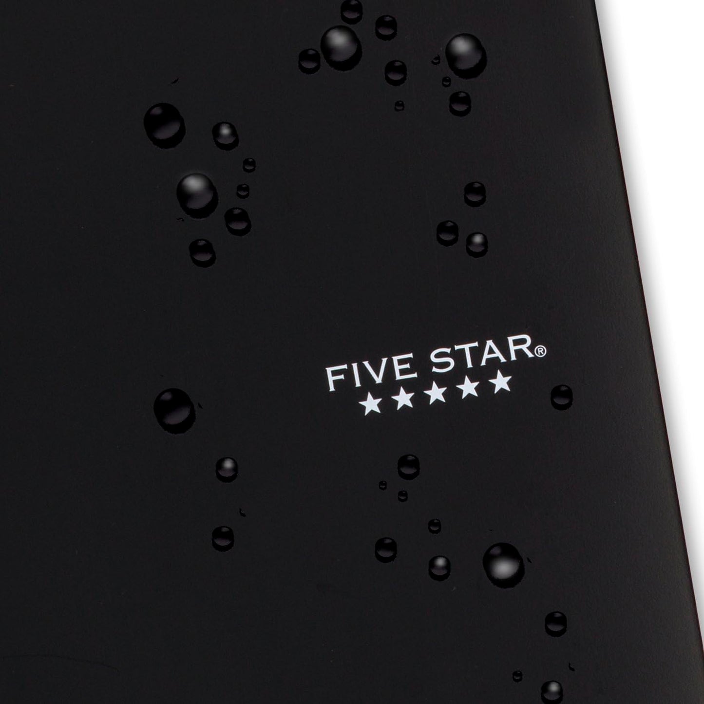 Five Star Spiral Notebook + Study App, 5 Subject, College Ruled Paper, 8-1/2" x 11", 200 Sheets, Fights Ink Bleed, Water Resistant Cover, Black (72081)