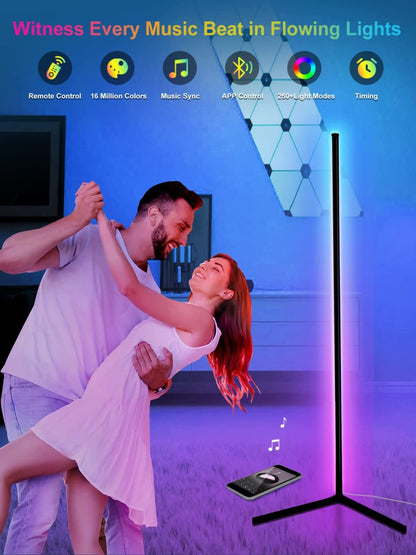 DeeprBling Smart LED Floor Lamp, 165cm, 16 Million Colour Changing Standing RGB Corner Light with Music Sync, Remote & App Control, DIY Mode & Timing, Modern Mood Lighting for Living Room