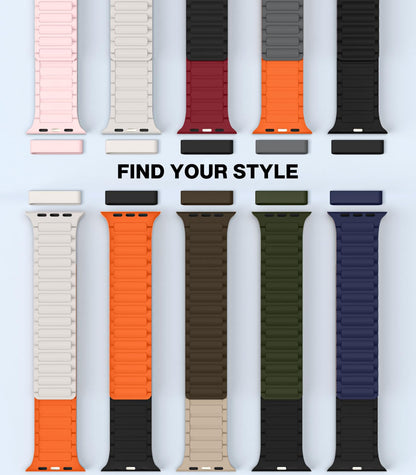 Magnetic Band Compatible with Apple Watch Ultra/Ultra2 49mm/Series SE/10/9/8/7/6/5/4/3/2/1 42/44/45/46mm,Silicone Watch Strap Strong Magnet Link Solo Loop Adjustable Wristband,Black