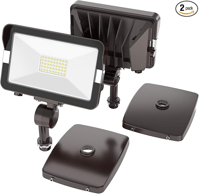 HYPERLITE 30W Flood Lights Outdoor 2 Pack, LED Flood Light with Knuckle Mount, Floodlight Wall Mount 5000K 3,300Lm IP65 Waterproof LED Security Lights for Yard Garden Garage UL Listed