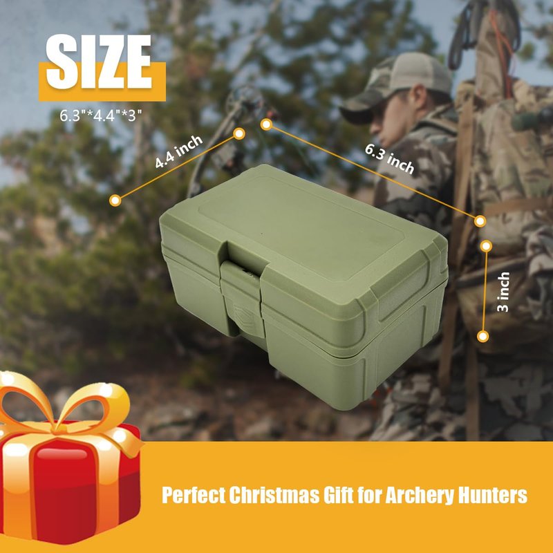 Wamlet Broadhead Box Storage Case Outdoor Arrow Tips Organizer for Compound Bow and Crossbow Accessories - Holds 18pcs Broadheads (Case Only)