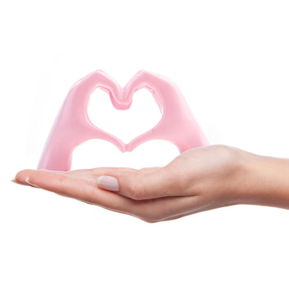 Small Heart Hands Sculpture Decor for Living Room Bedroom Bookshelf Coffe Table and Office Display, Love Finger Statue Modern Aesthetic Home Decor, Unique Gift for Wedding Christmas Birthday (Gold)