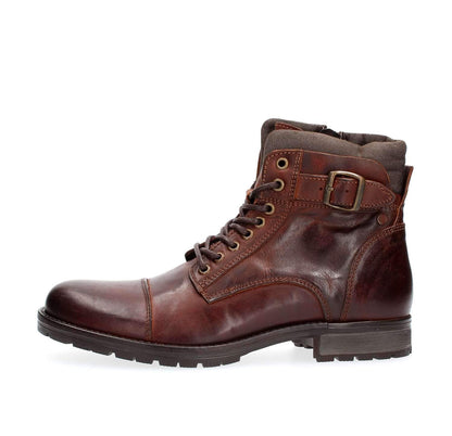 JACK & JONES Jfwalbany Leather Brown Stone Sts, Men’s Biker Boots, Brown, 9 UK (43 EU)