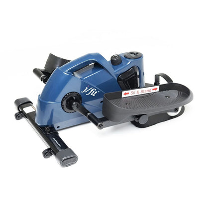 JFIT Under Desk and Stand Up Mini Elliptical/Stepper w/Adjustable Angle, Navy/Black