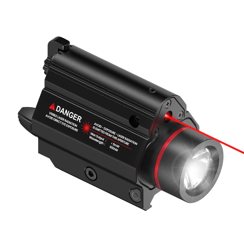 Feyachi LF-69 Red Laser Flashlight 1000 Lumen LED Weapon Light Combo with Picatinny Rail Mount for Pistol Rifle Rechargeable